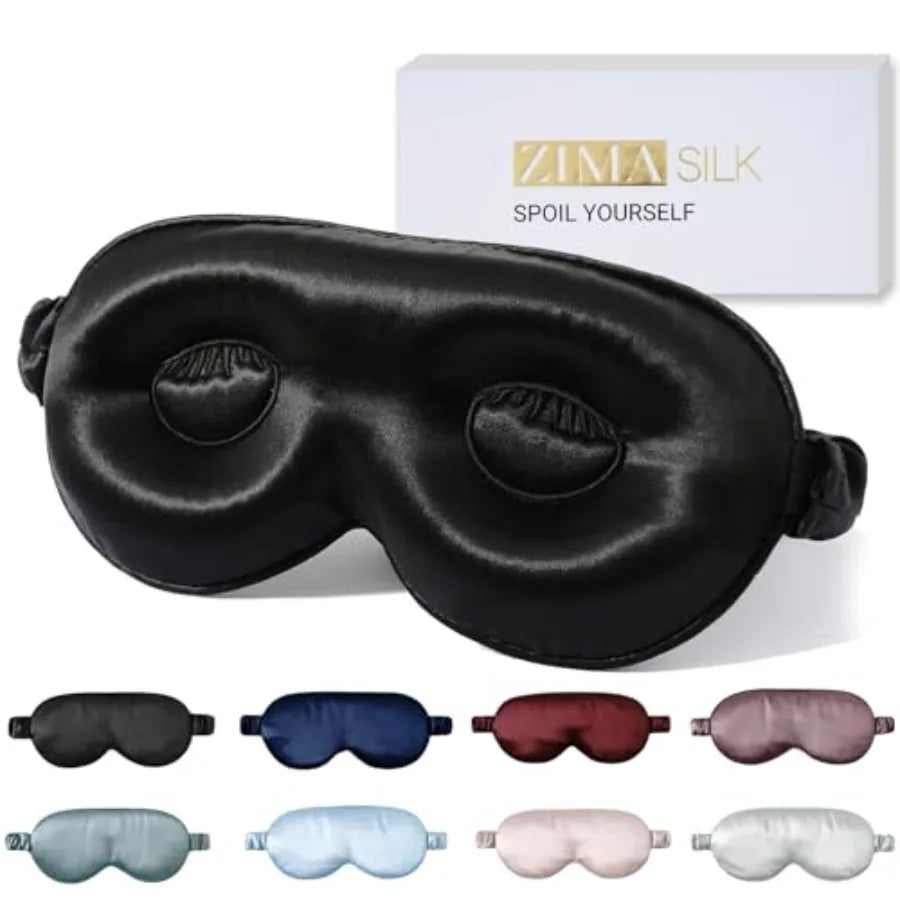 Adjustable 3D Contoured Silk Sleep Mask For Restful Sleep