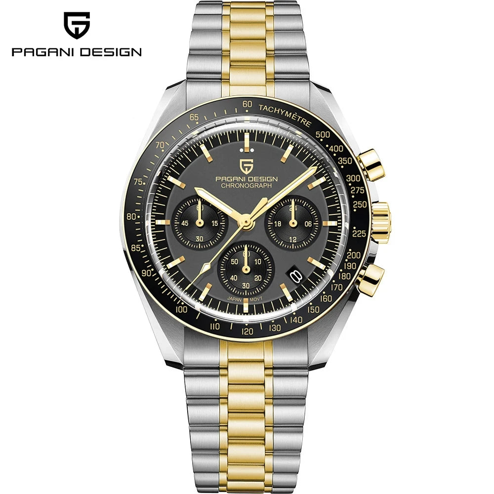PAGANI DESIGN Luxury Quartz Chronograph Watch for Men with Date