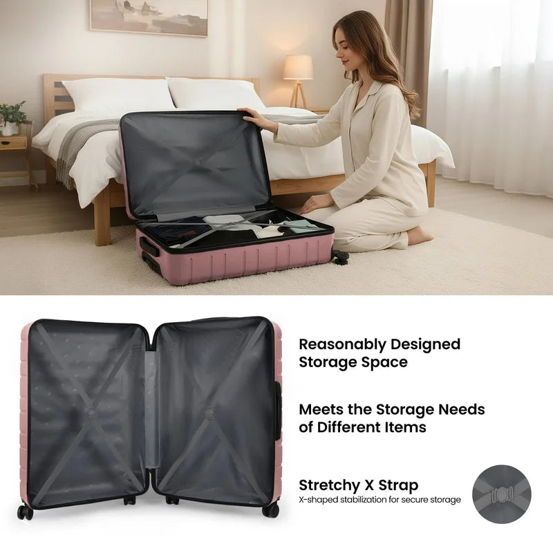 Lightweight Hardside Carry-On Luggage for Travel Unisex Durable