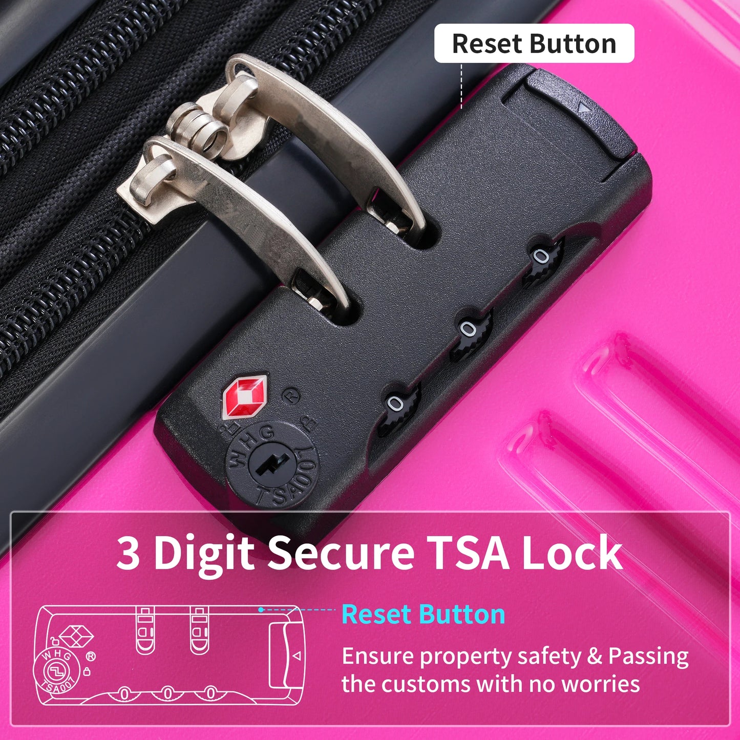 Hardshell Luggage Set 3 Piece Expandable Lightweight Spinner Wheels TSA Lock