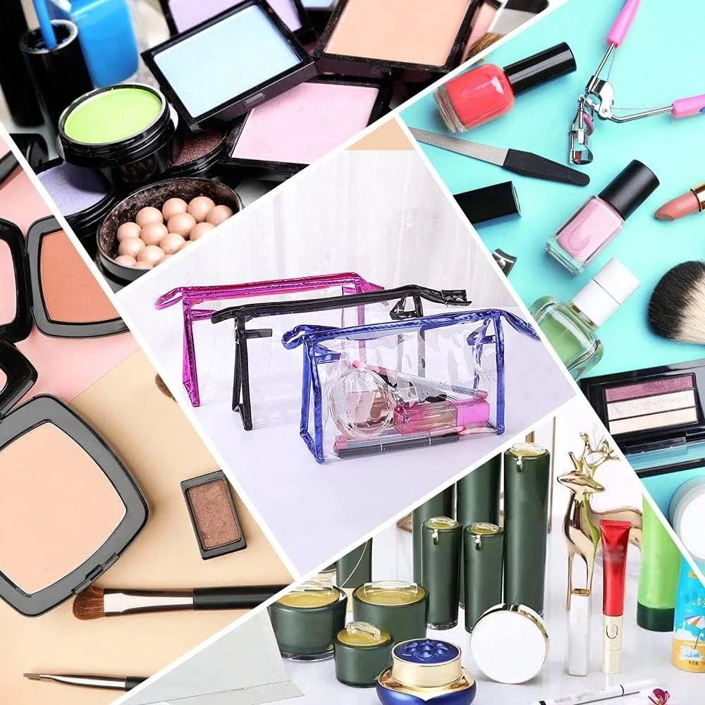 Transparent PVC Pencil Case Pouches Set Waterproof Travel Makeup Bag