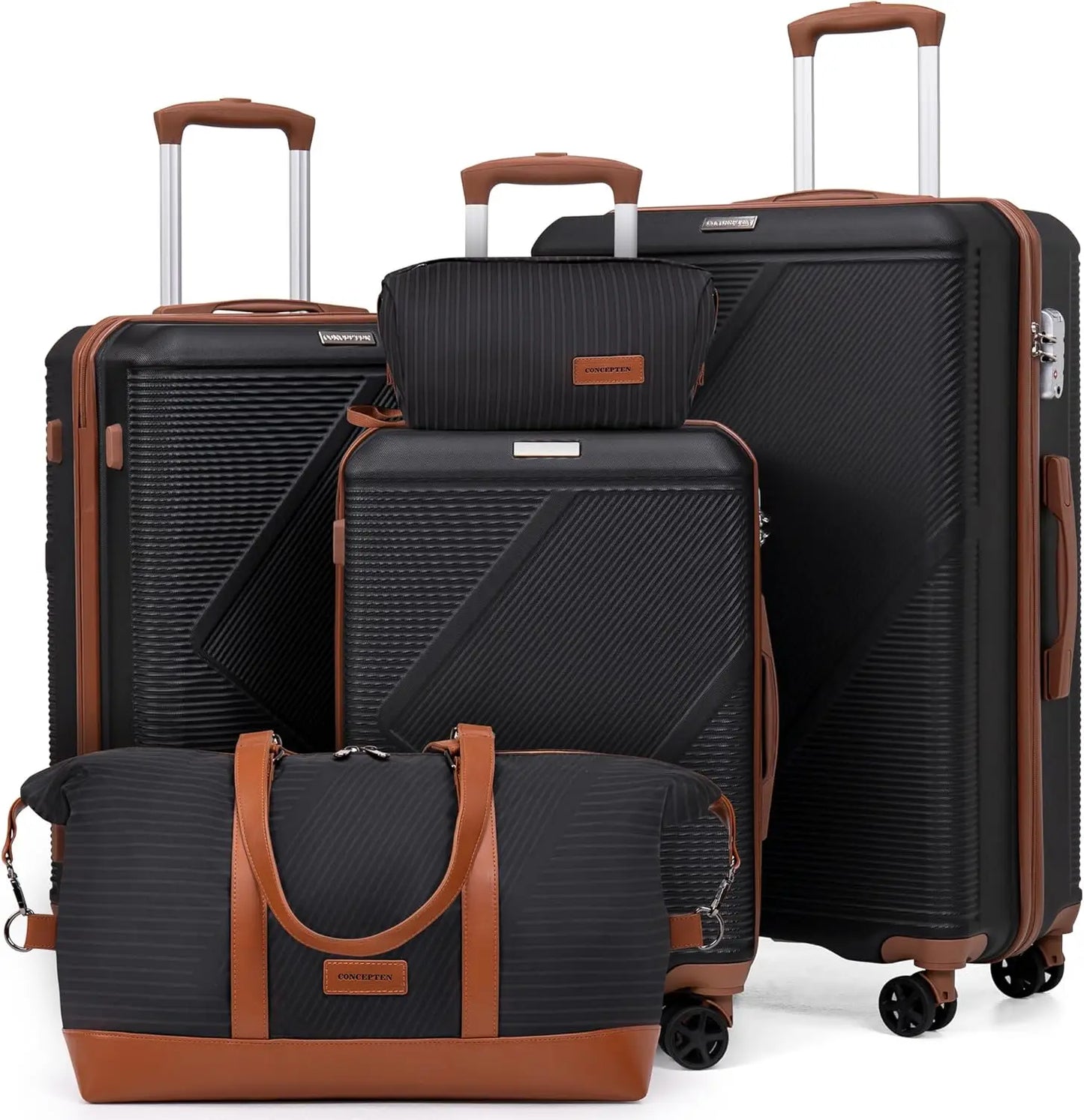 5-Piece ABS Hardside Luggage Set With TSA Lock Spinner Wheels