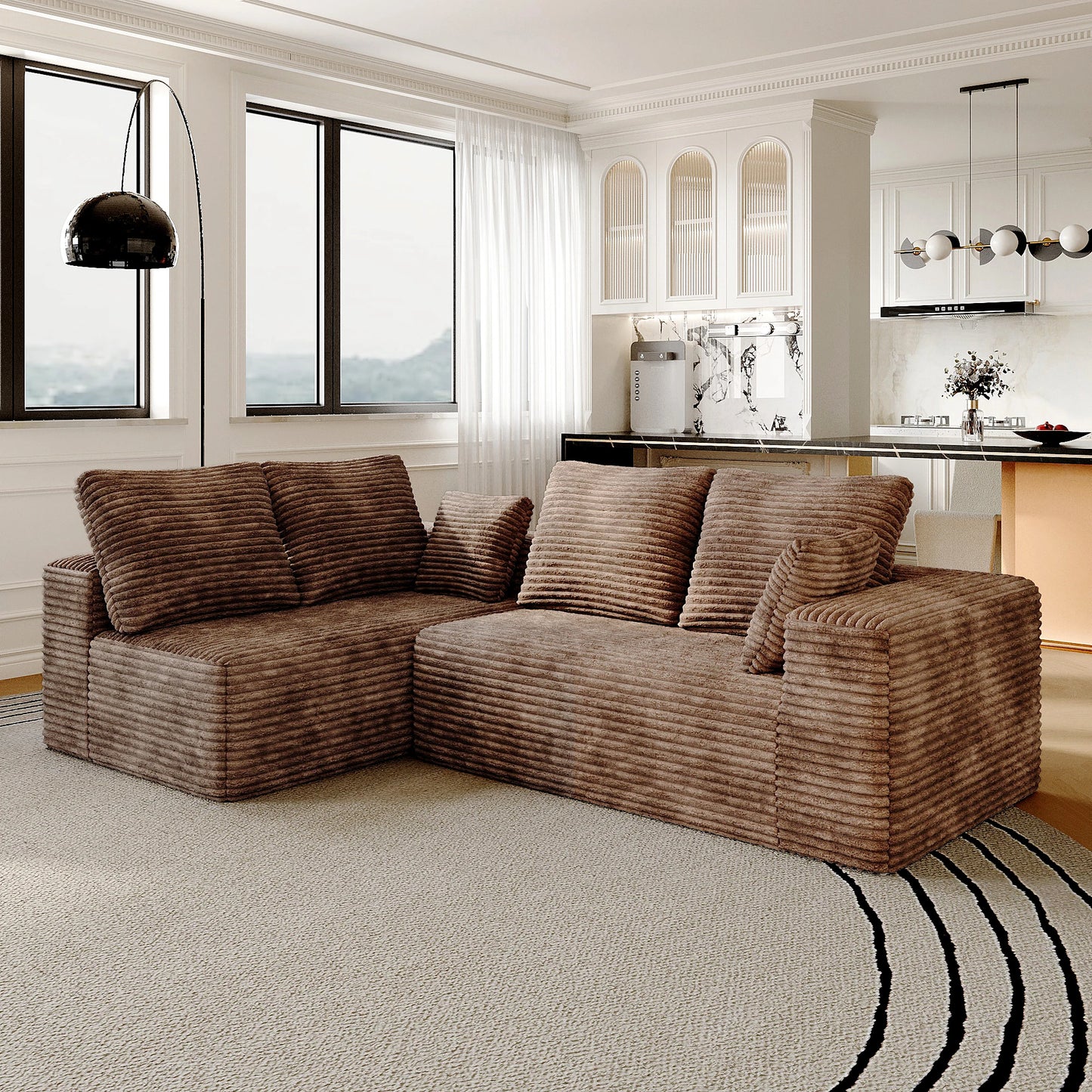 Sdorens Cloud Sectional Sofa L Shaped Chaise For Living Room