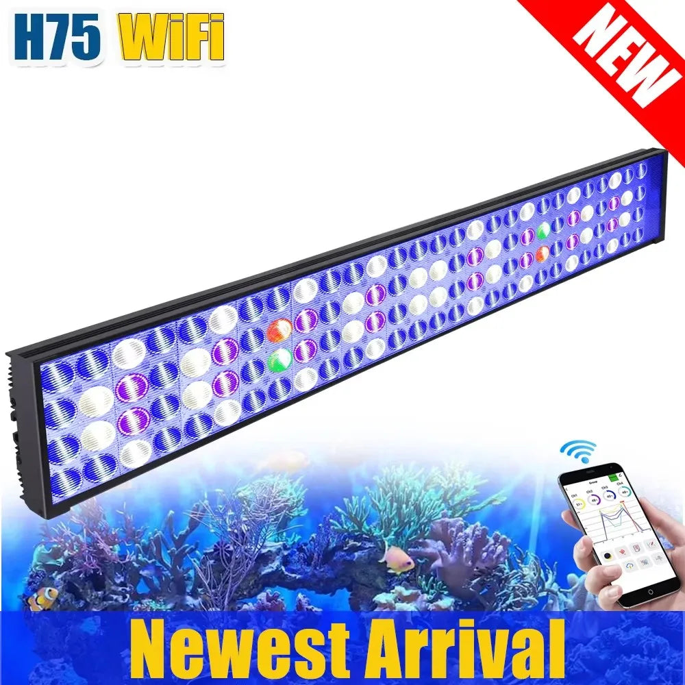PopBloom WiFi LED Aquarium Light Full Spectrum For Marine Tanks
