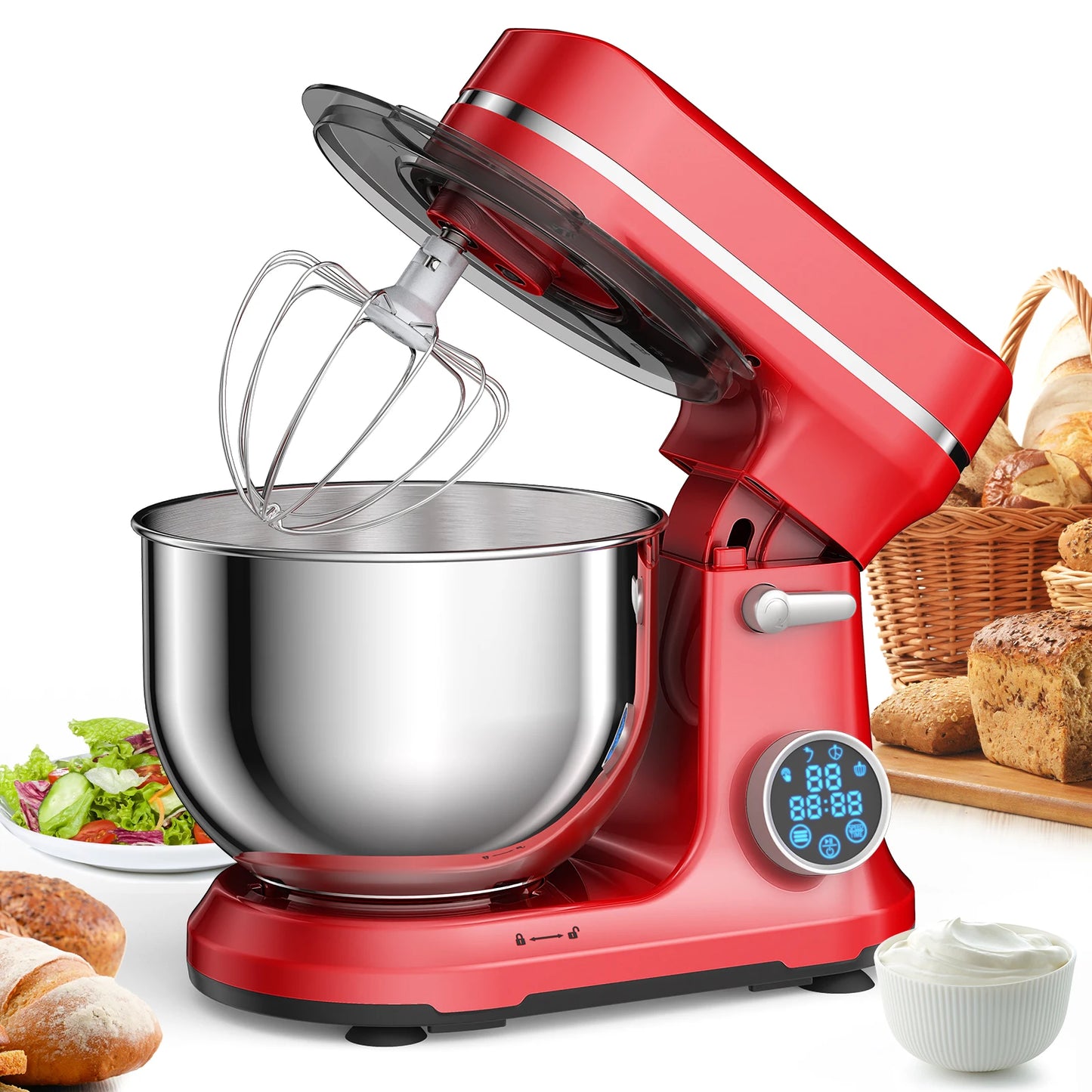 Biolomix Kitchen Stand Mixer 1200W 11 Speeds DC Motor With OLED