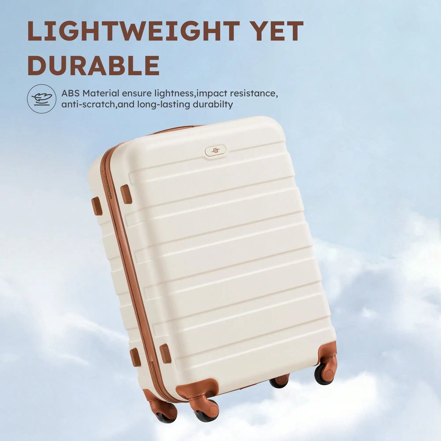 Six Piece ABS Hardside Spinner Luggage Set With Travel Bags