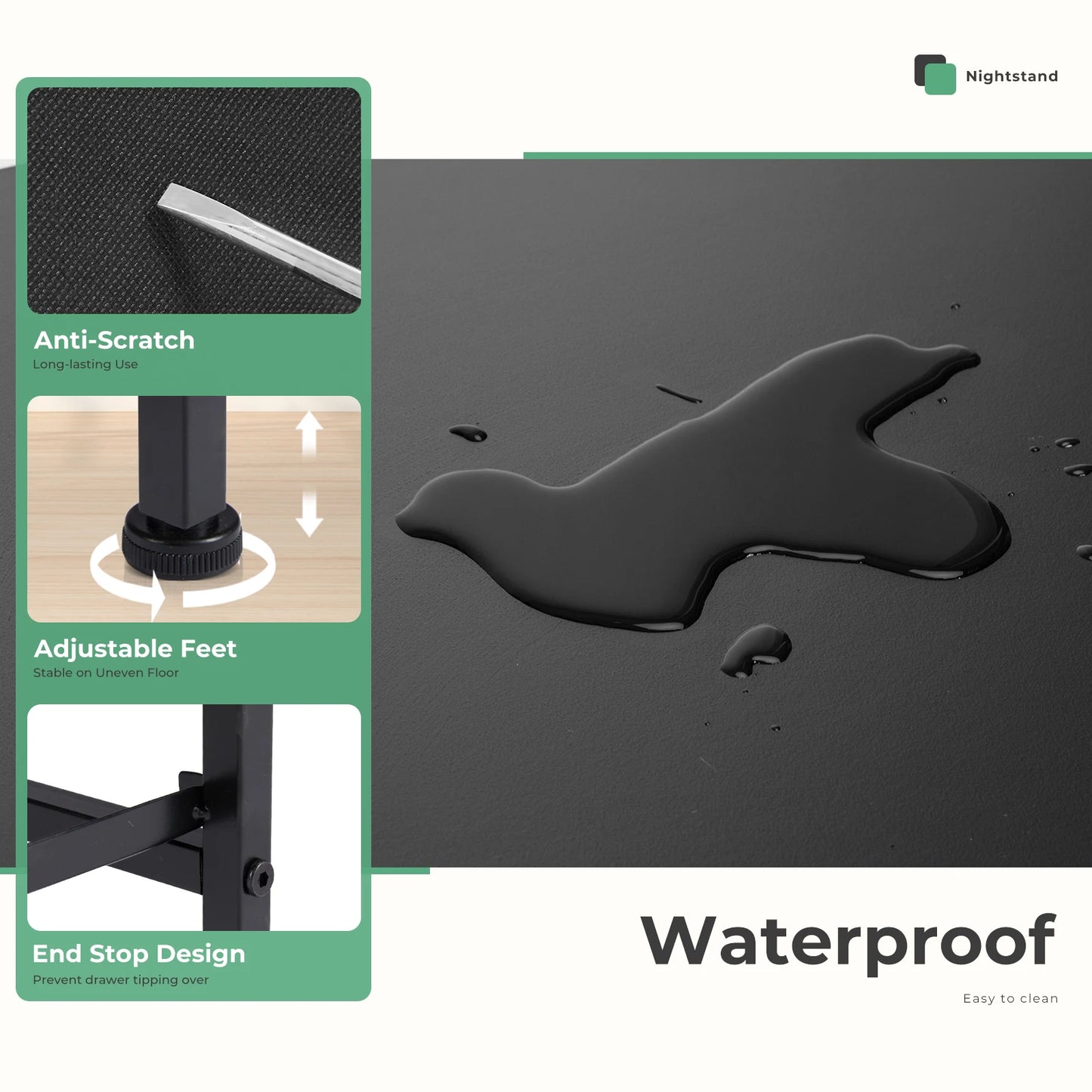 JHK Living Room Cabinet With Fabric Drawers Storage Organizer