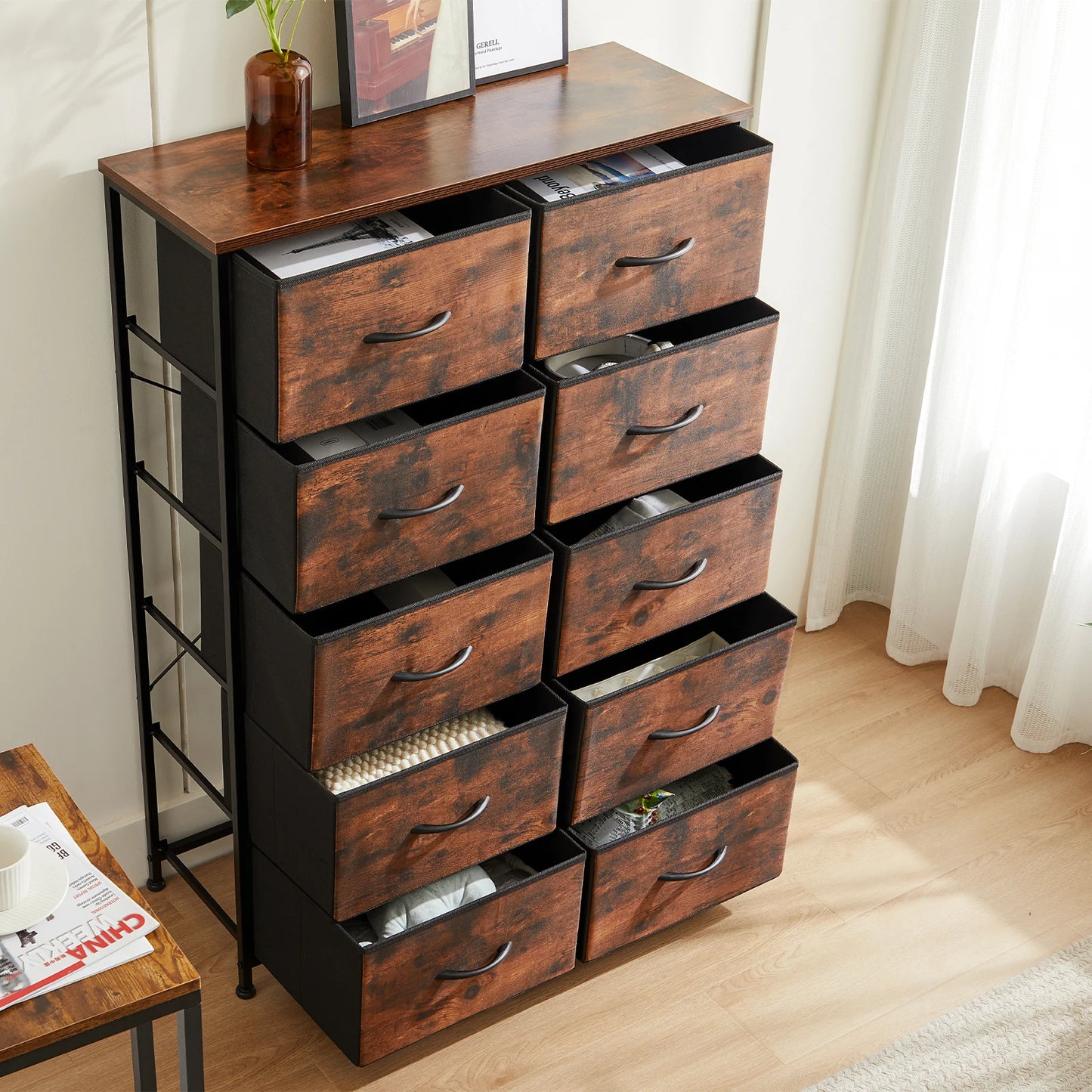 MCQ 10 Drawer Living Room Storage Cabinet Minimalist Dresser