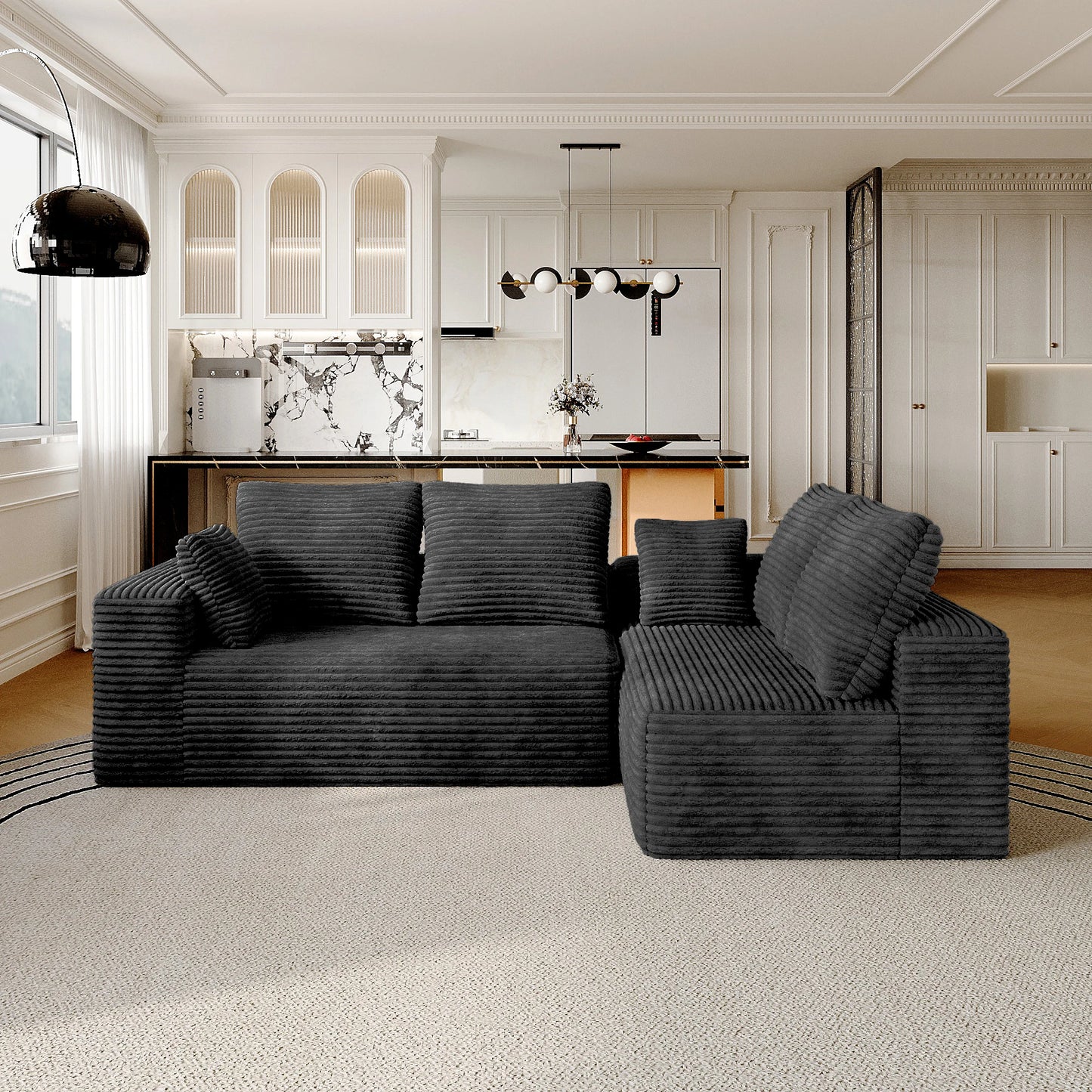 Sdorens Cloud Sectional Sofa L Shaped Chaise For Living Room