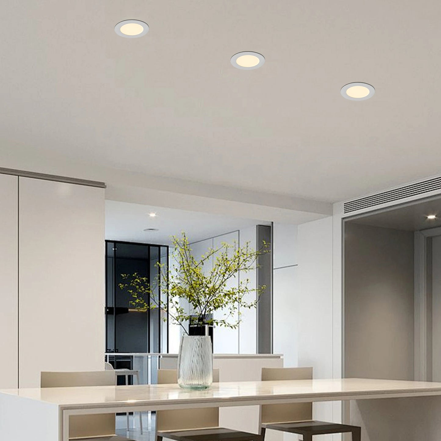 ARLGSITE 12-Piece Shell-Less LED Ceiling Lights Dimmable Downlights 3000K-5000K
