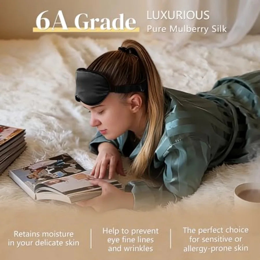 Adjustable 3D Contoured Silk Sleep Mask For Restful Sleep