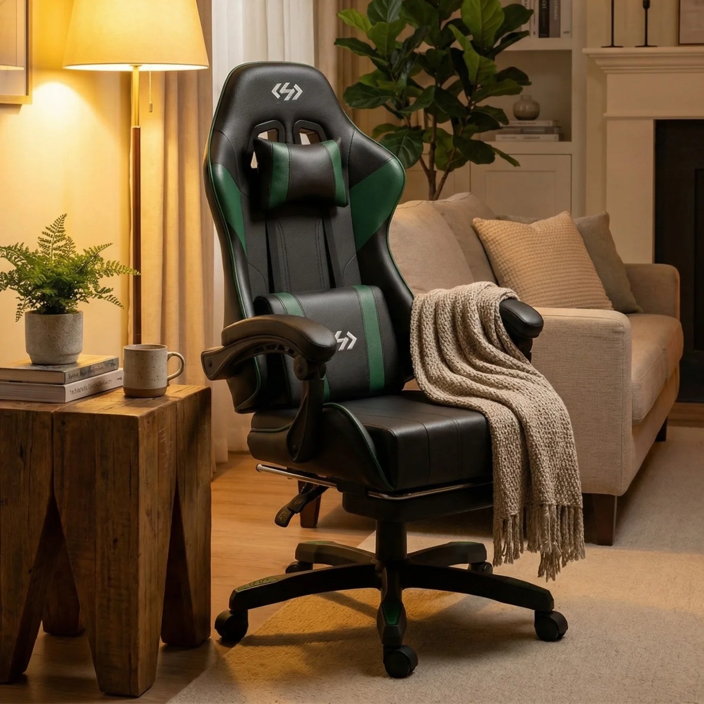 FRODROVIA Ergonomic Gaming Chair With Adjustable Height And Lumbar Support