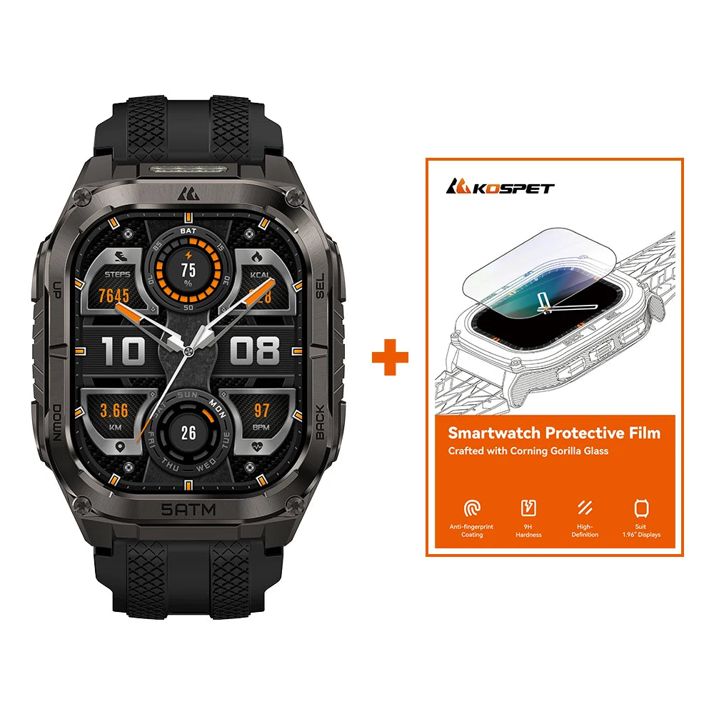 KOSPET Tank M4C Rugged Smartwatch Military Grade GPS With Flashlight
