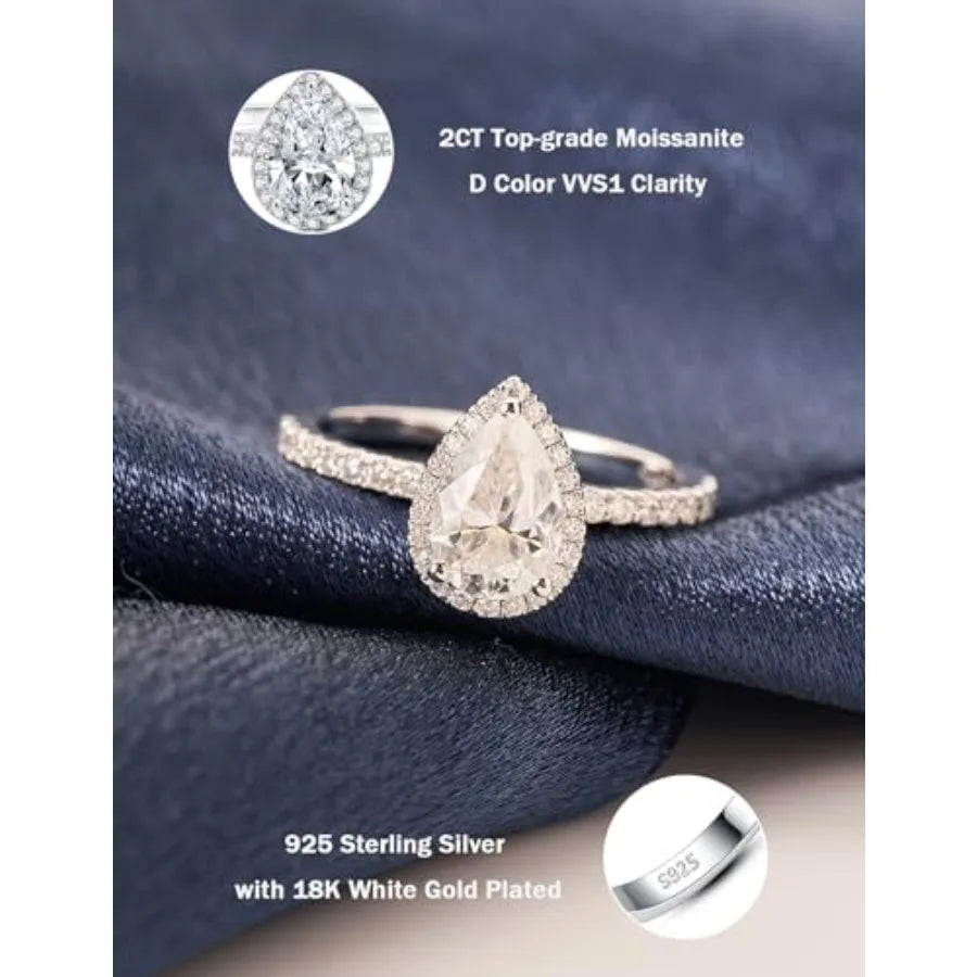 Solitaire Engagement Ring For Women Halo Ring With Diamond