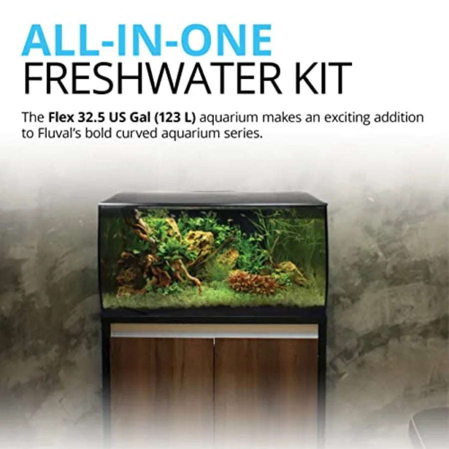 Aquarium Kit for Fish and Plants With LED Lights and Filtration