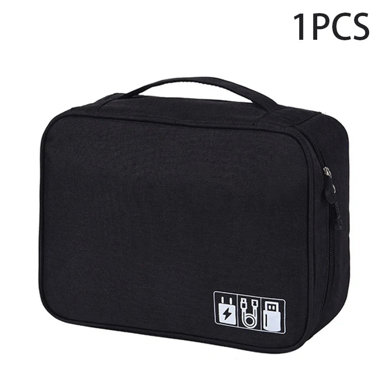 Travel Cable Storage Bag Portable Waterproof USB Cables Charger Organizer