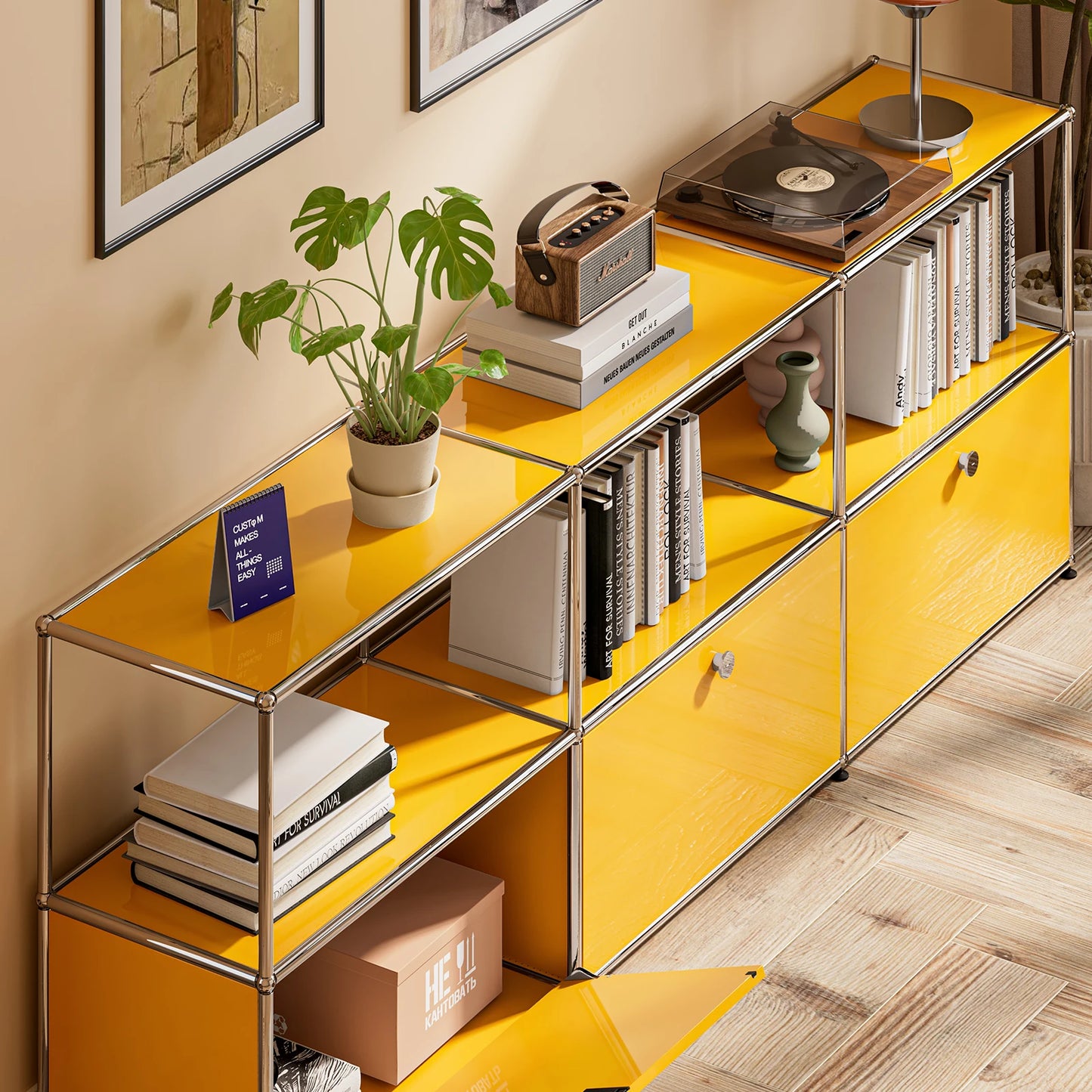 Modern Stainless Steel Storage Cabinet For Living Room TV Stand
