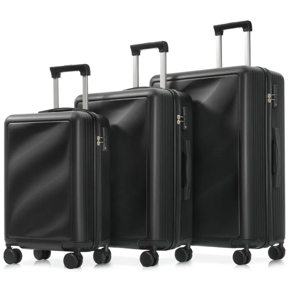 Lightweight ABS Luggage Set 3 Piece With Spinner Wheels and TSA Lock