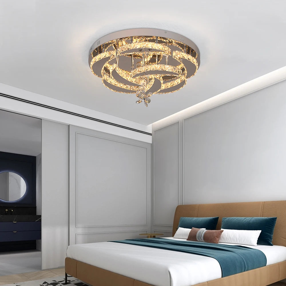 GreeLustr Crystal LED Ceiling Pendant Chandelier For Living Dining