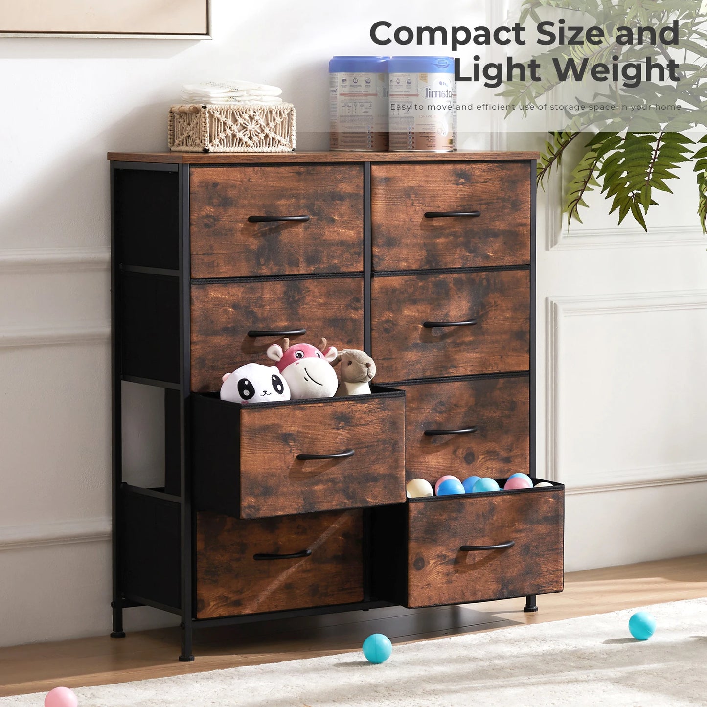 MCQ 8 Drawer Living Room Storage Cabinet Organizer