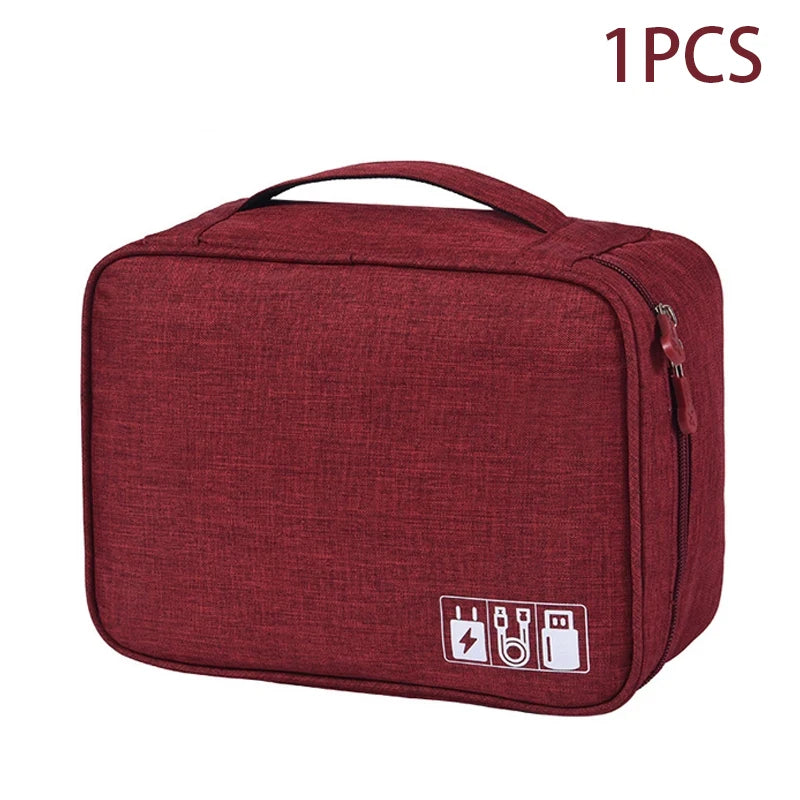 Travel Cable Storage Bag Portable Waterproof USB Cables Charger Organizer