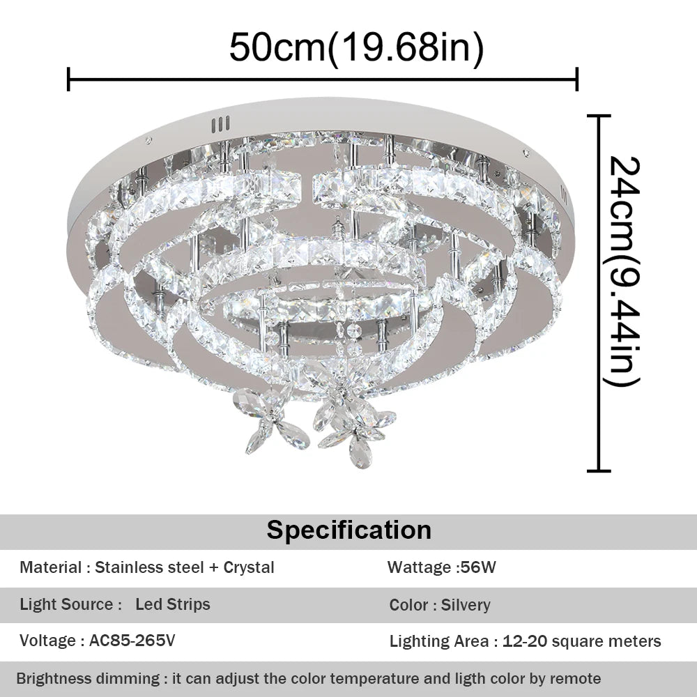 GreeLustr Crystal LED Ceiling Pendant Chandelier For Living Dining