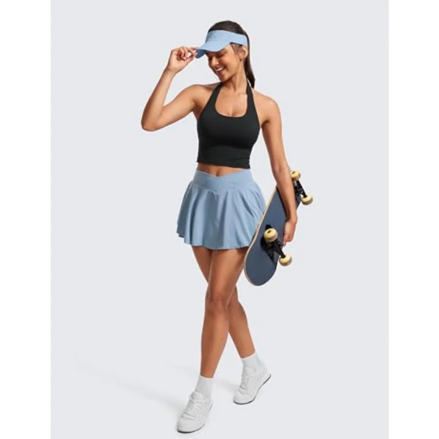 CRZ YOGA Butterluxe Halter Crop Tank Top For Women