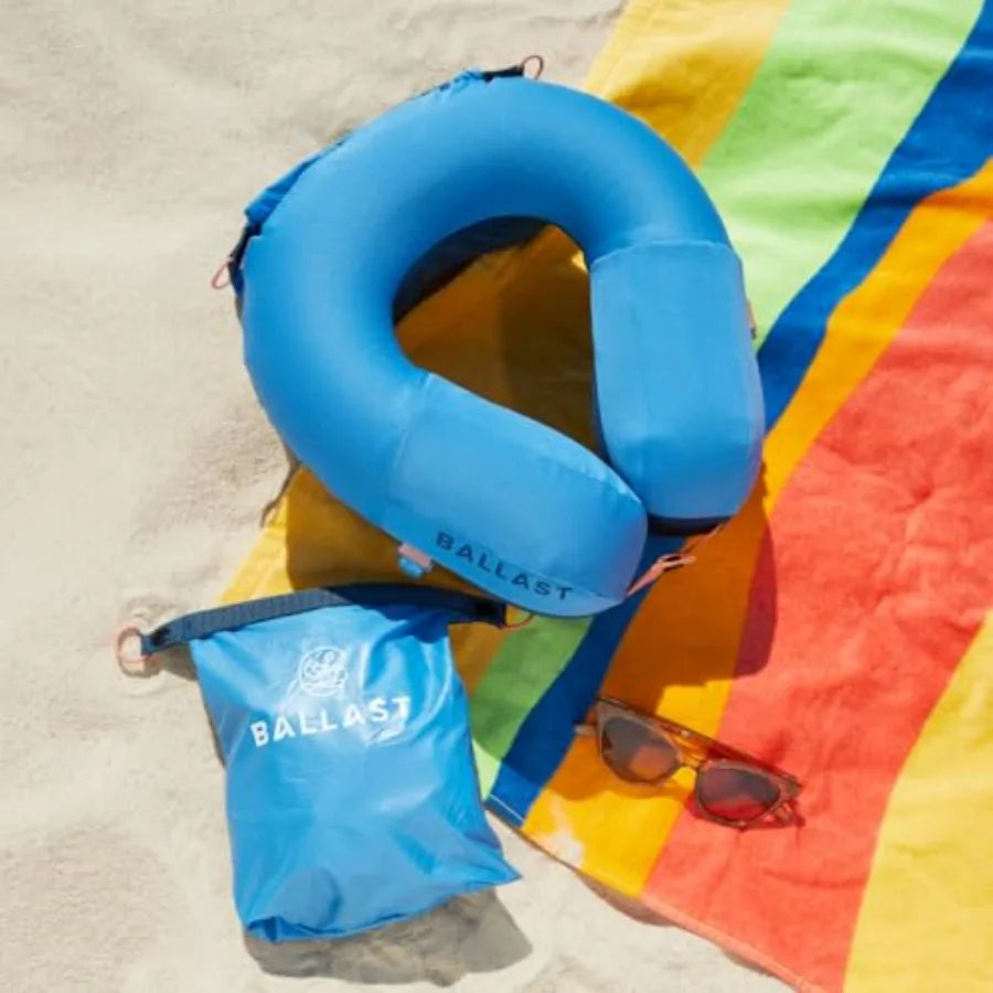 Inflatable Neck Pillow for Travel Airplanes Beach and Pool