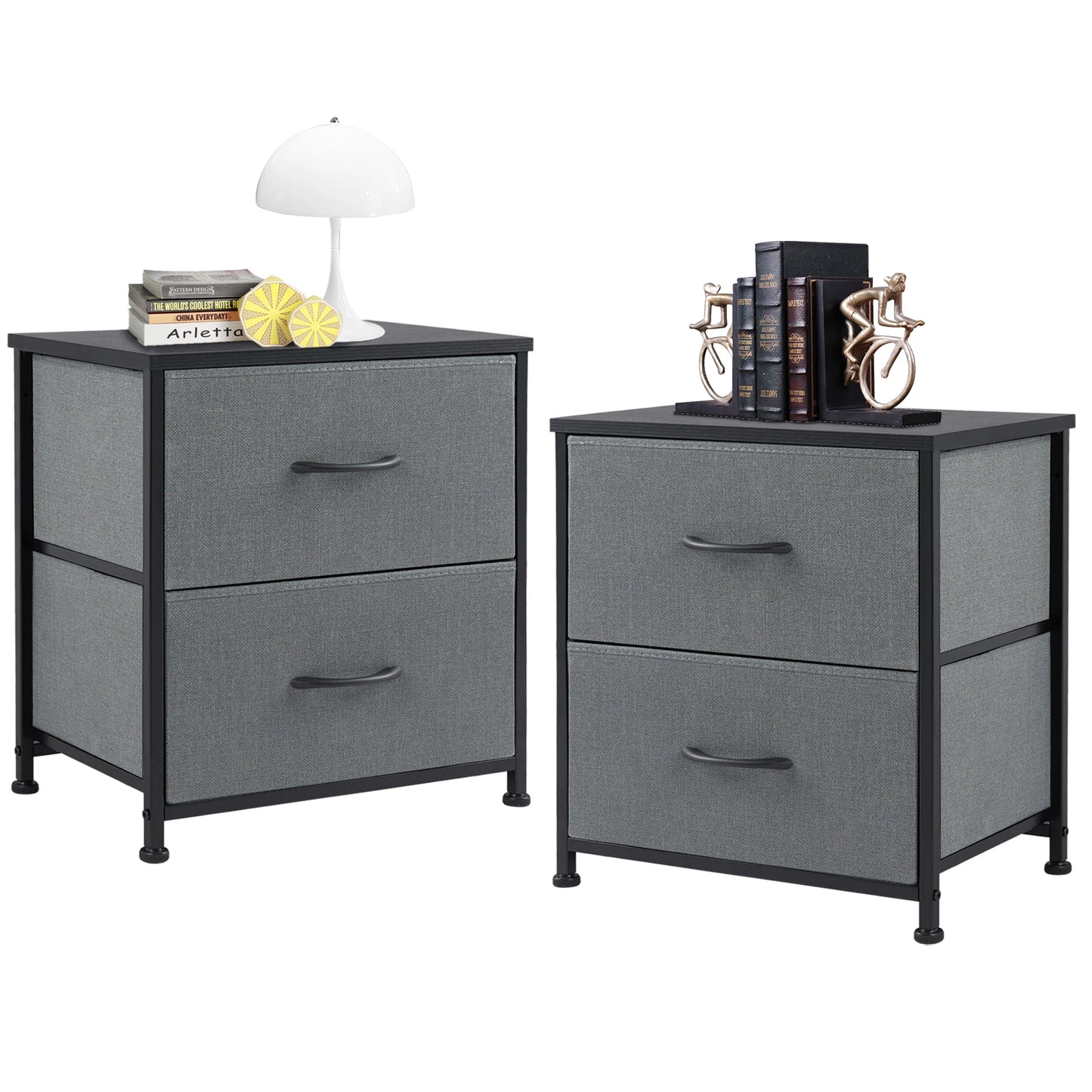 JHK Living Room Cabinet With Fabric Drawers Storage Organizer