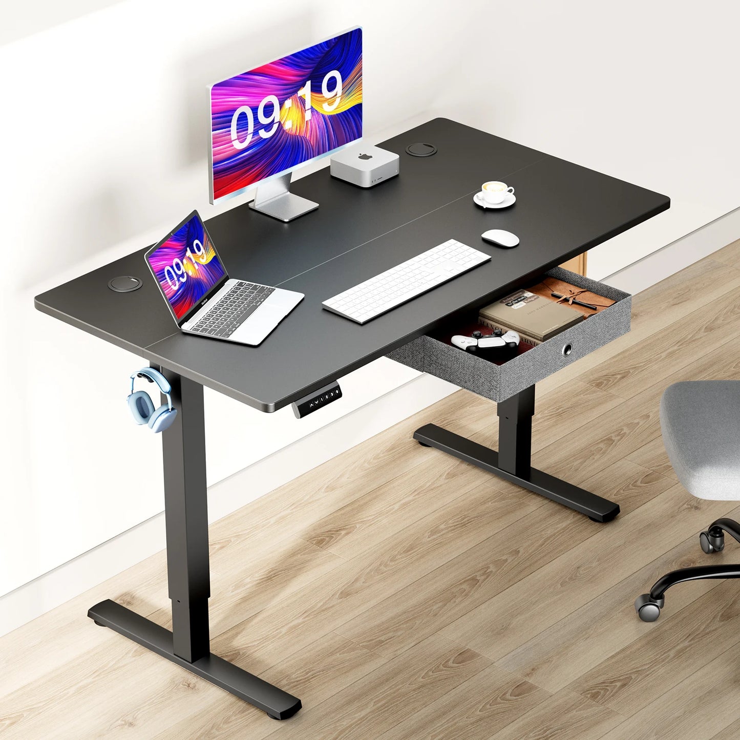 JHK Electric Height Adjustable Ergonomic Standing Desk For Home Office
