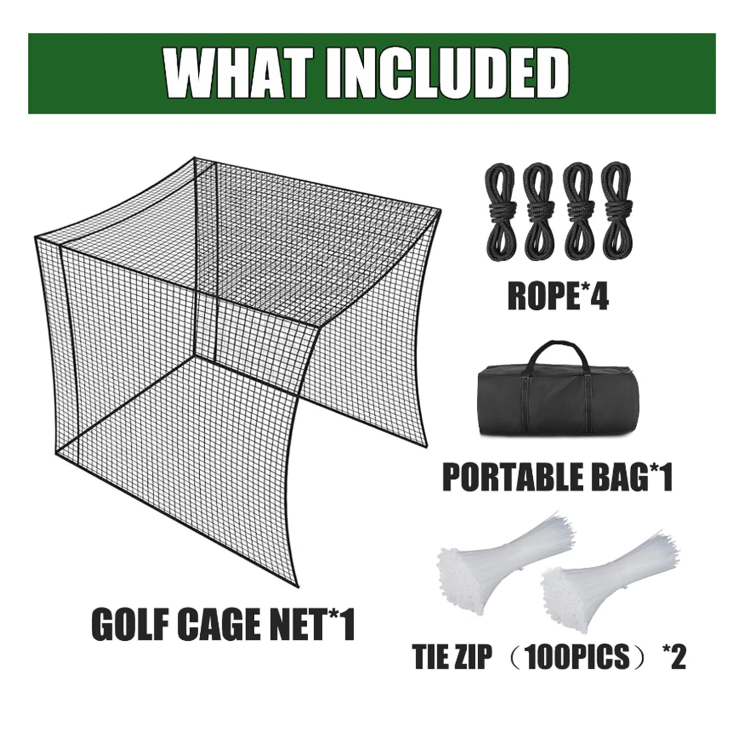 Golf Hitting Net Foldable Portable Batting Cage For Indoor Outdoor Training