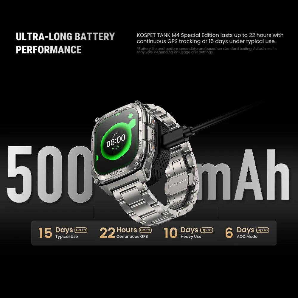 KOSPET Tank M4 Special Edition AMOLED Smartwatch GPS Offline Maps