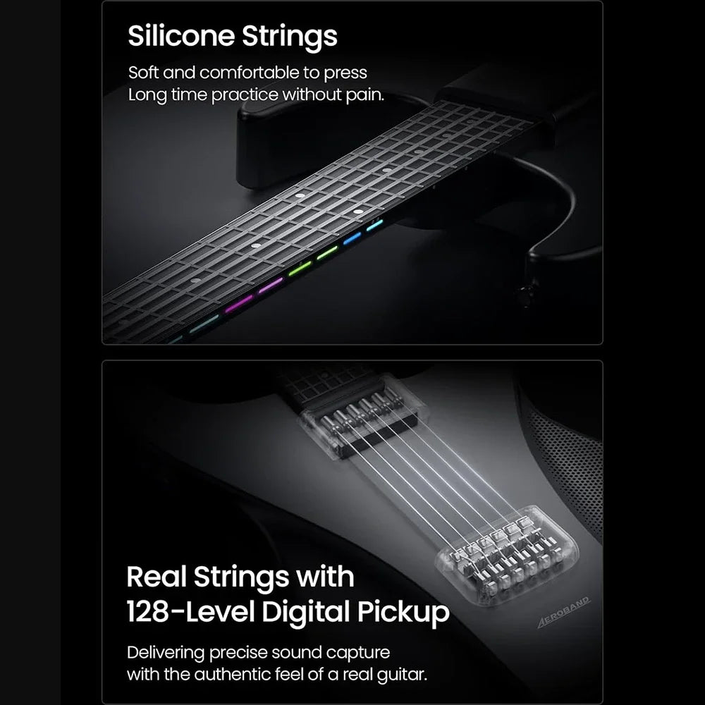 AeroBand Travel Electric Guitar Pain Free Silicone Strings All In One 9 Styles
