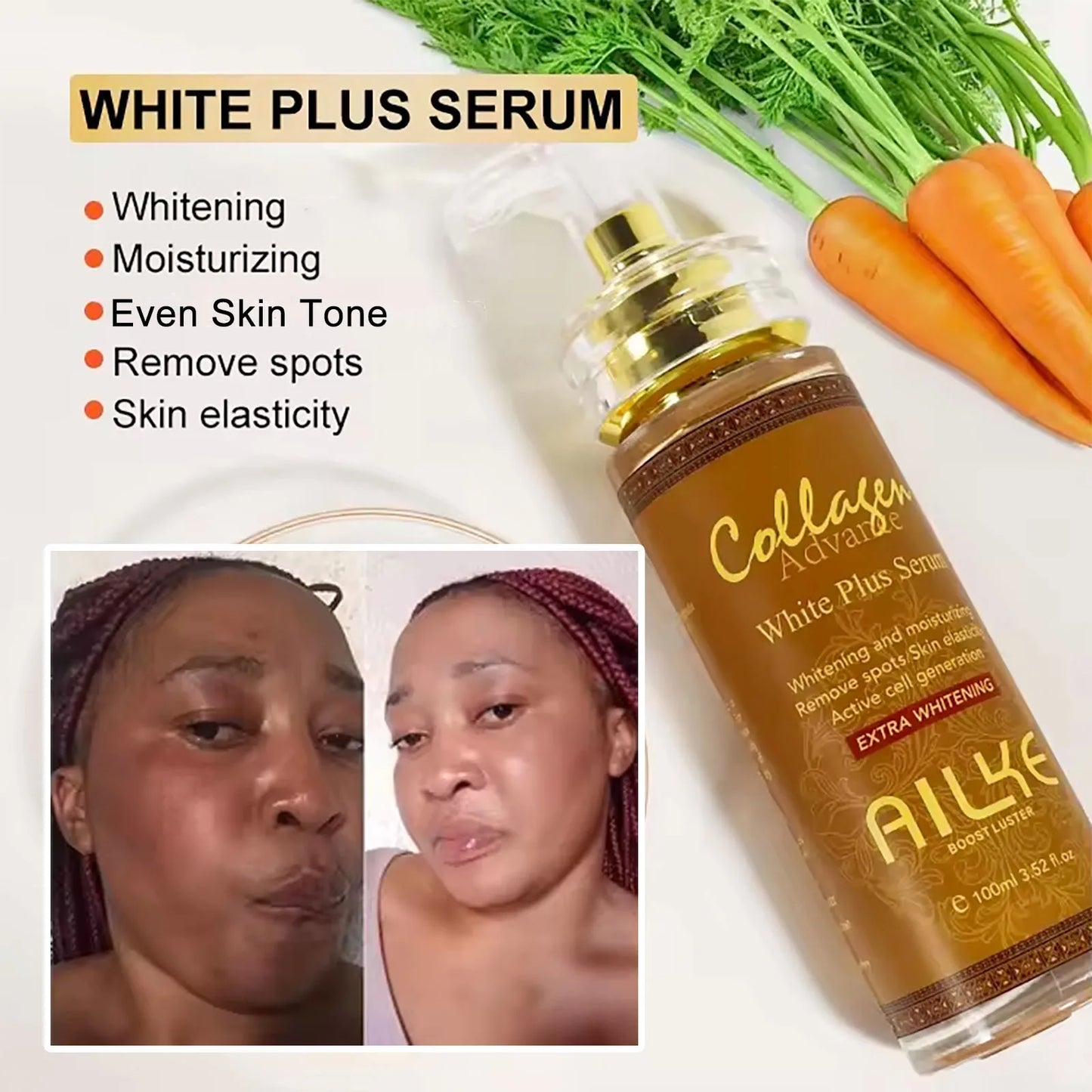 AILKE Skin Whitening Serum For Face And Body With Collagen