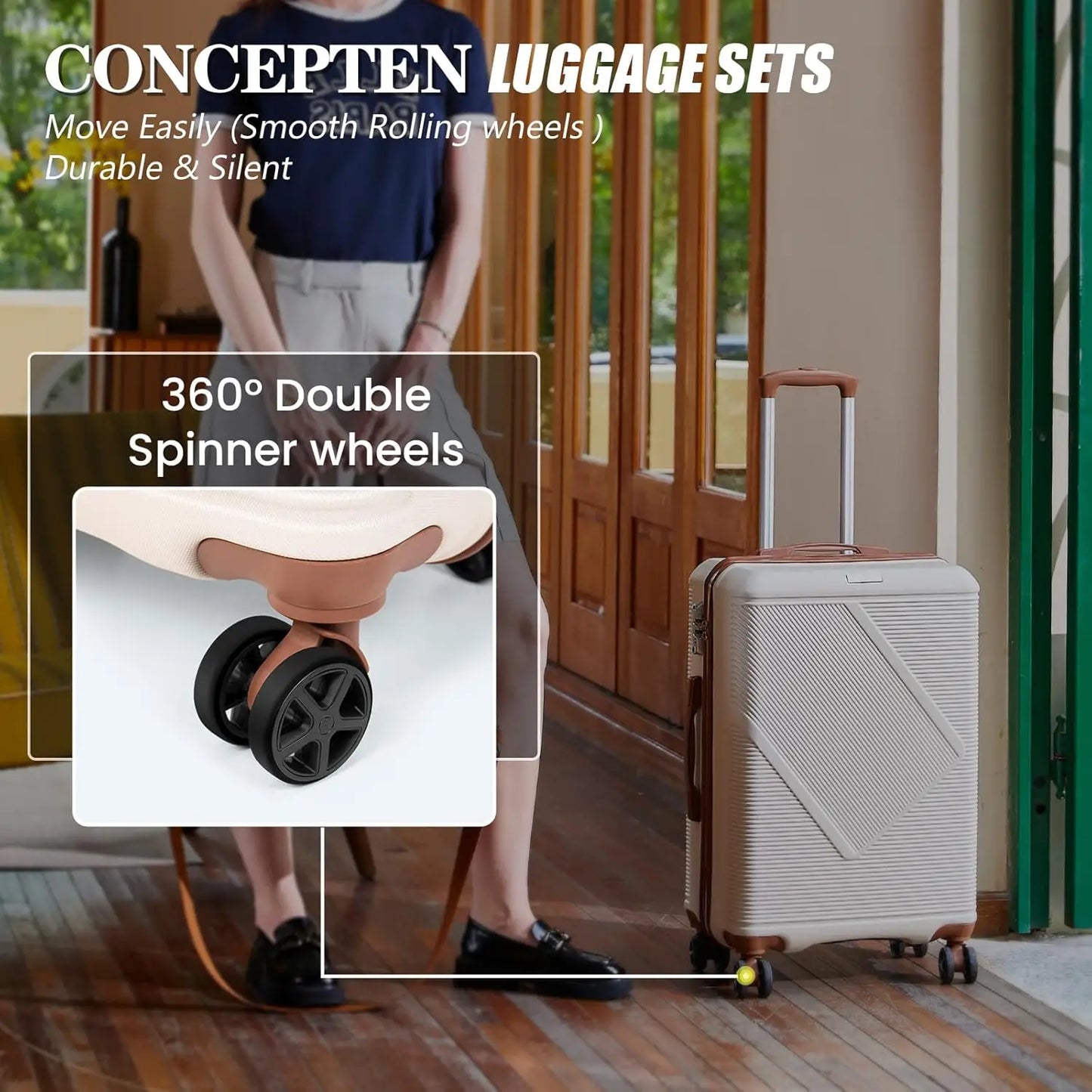 5-Piece ABS Hardside Luggage Set With TSA Lock Spinner Wheels