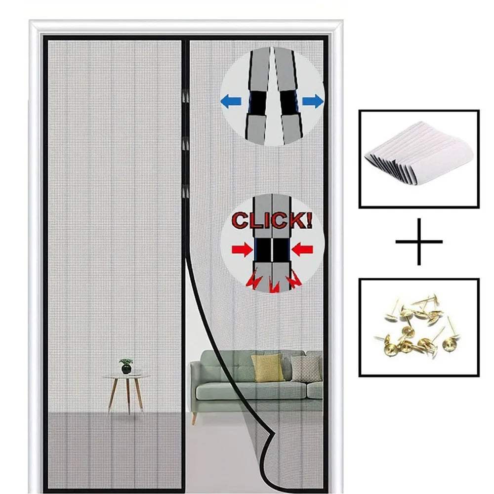 Magnetic Door Screen Net Mosquito Barrier Curtain For Indoor Use