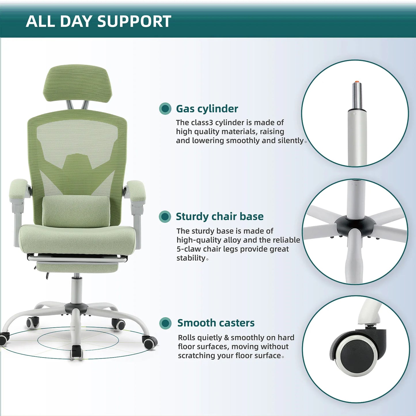 JHK Ergonomic High Back Mesh Reclining Rocking Gaming Chair With Lumbar Support