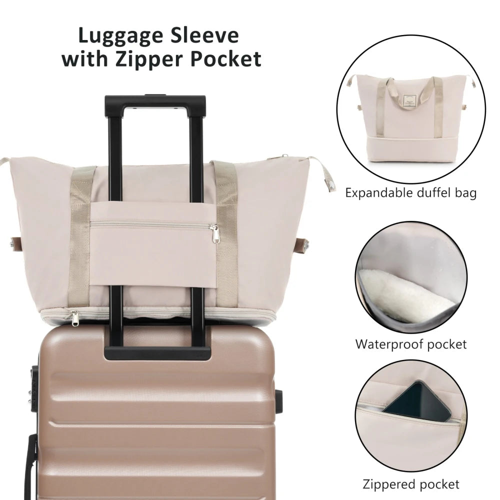 Hardshell ABS Luggage Set With Spinner Wheels Durable Travel Cases