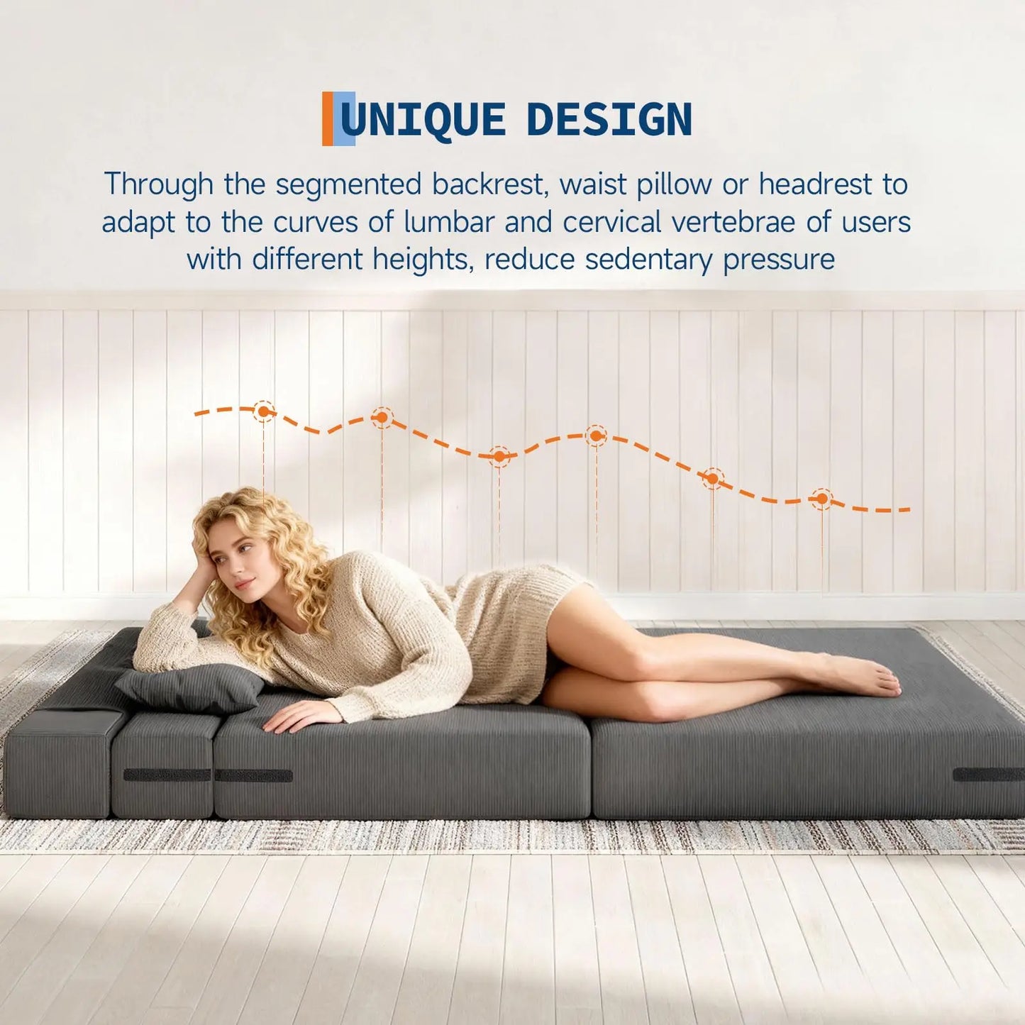 HobbyLane 4 In 1 Folding Sofa Bed Couch With Pillow Loveseat