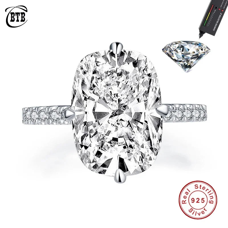 CBTB Sterling Silver Moissanite Ring 925 Women Wedding Jewelry