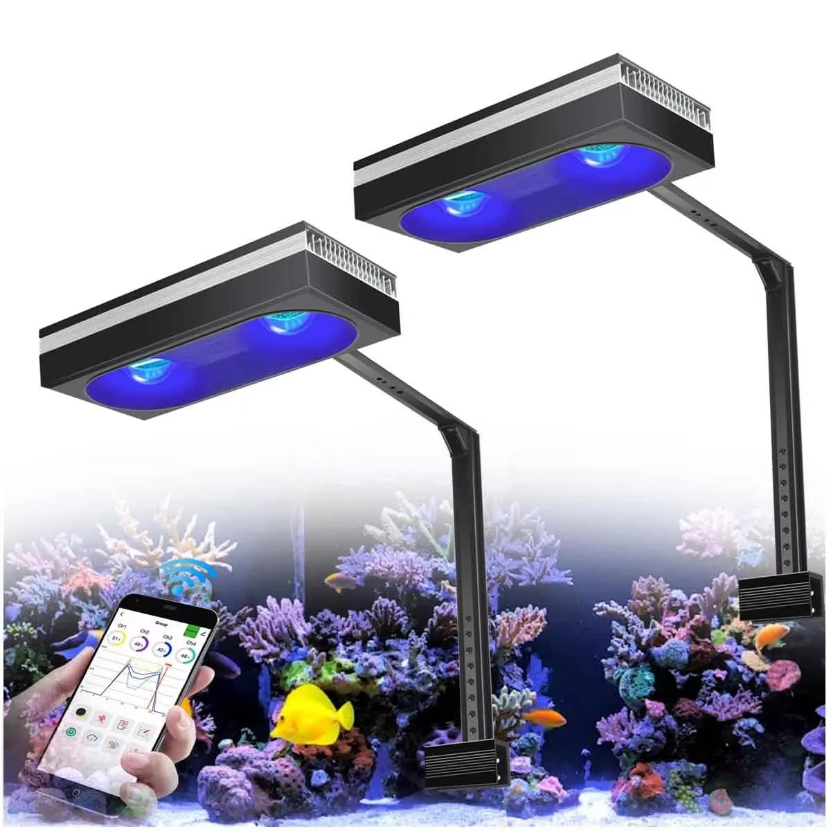 PopBloom RL180 WiFi 180W Full Spectrum LED Aquarium Reef Light