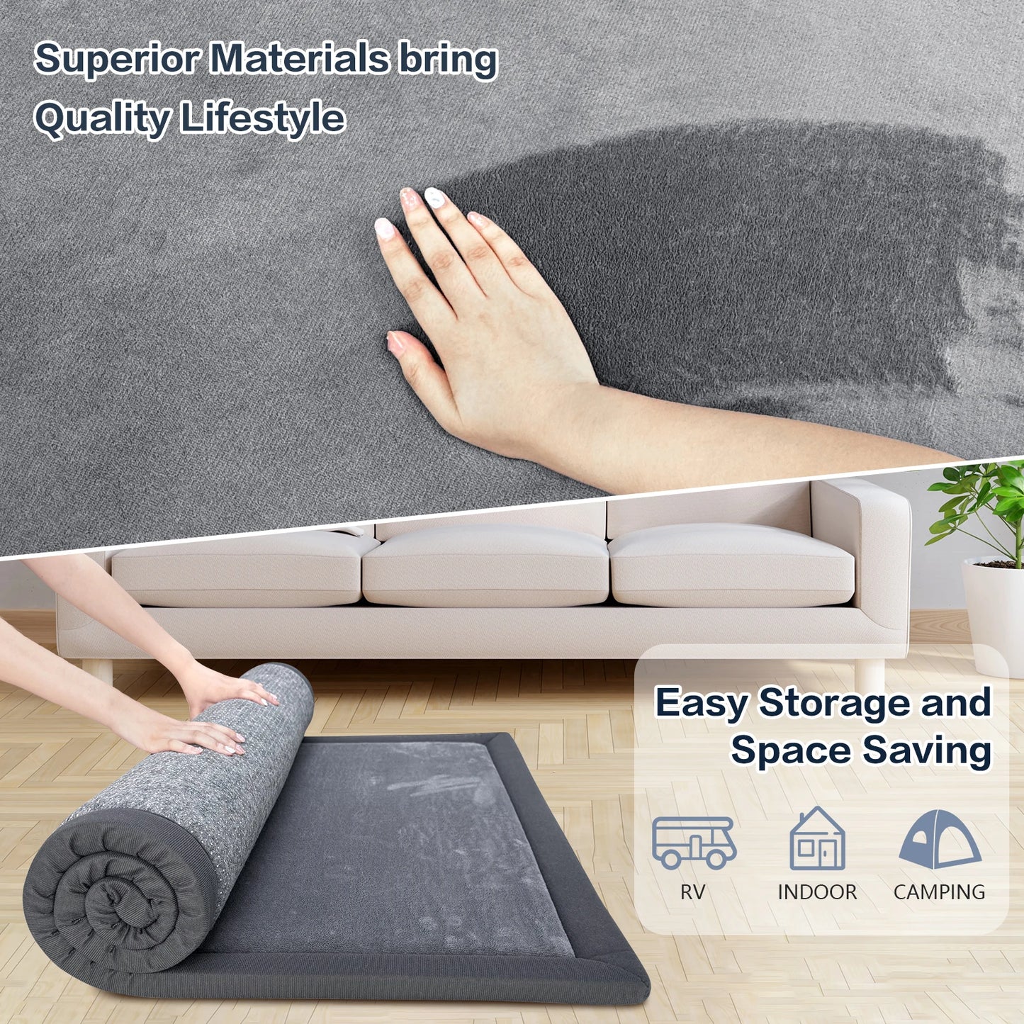 PaPaMat Memory Foam Floor Carpet With Non Slip Velvet Rug