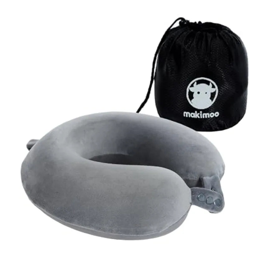 Memory Foam Travel Neck Pillow For Head Support Adjustable Comfort