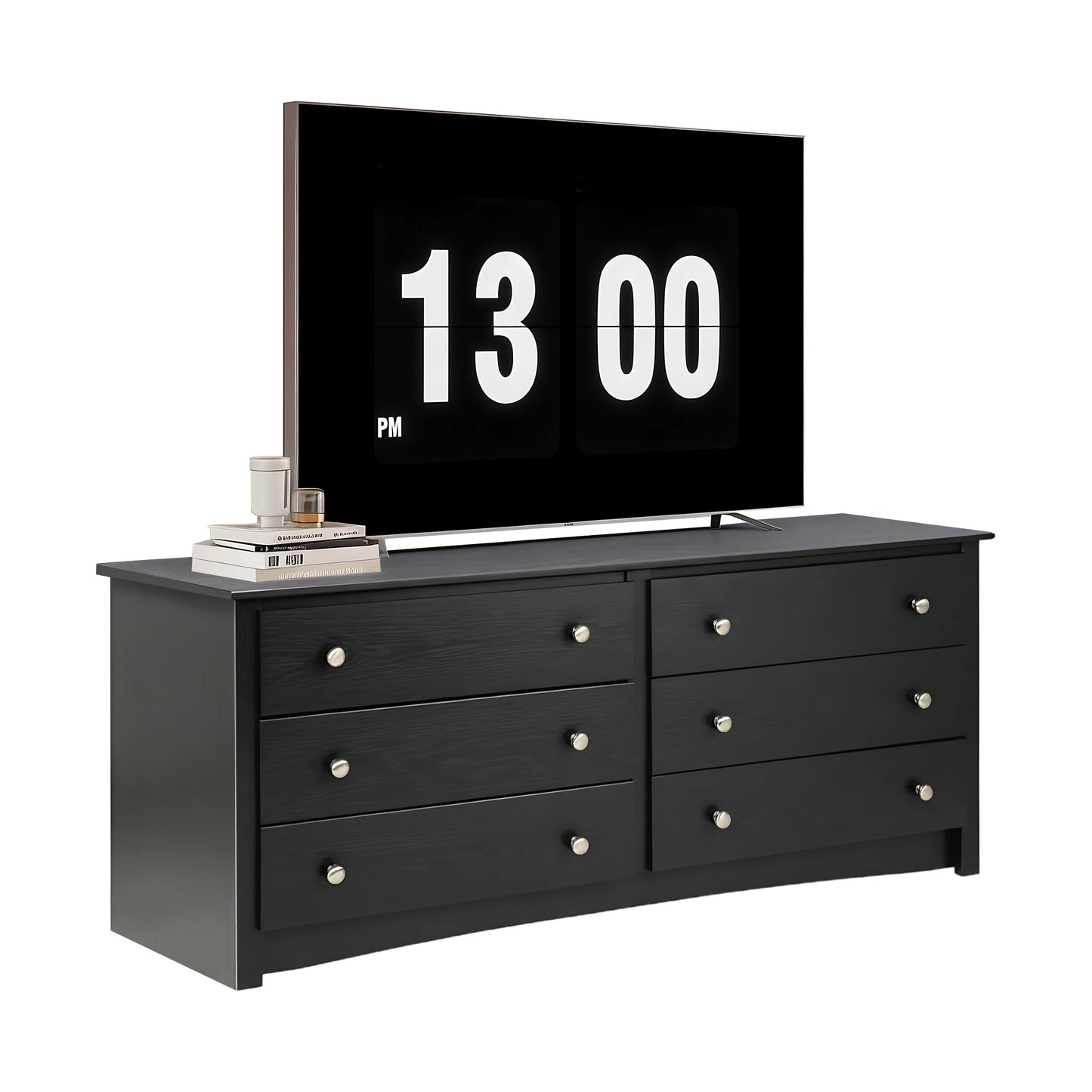 JHK Modern Wood Dresser Cabinet With Six Drawers Living Room