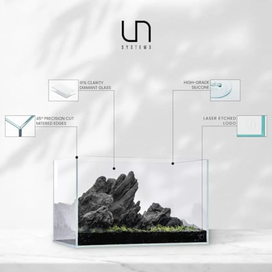 Home Aquarium With Ultra Clear Low Iron Glass Leveling Mat Included