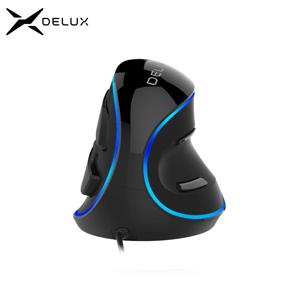 Delux M618 Plus Ergonomic Vertical Gaming Mouse 4000 DPI RGB