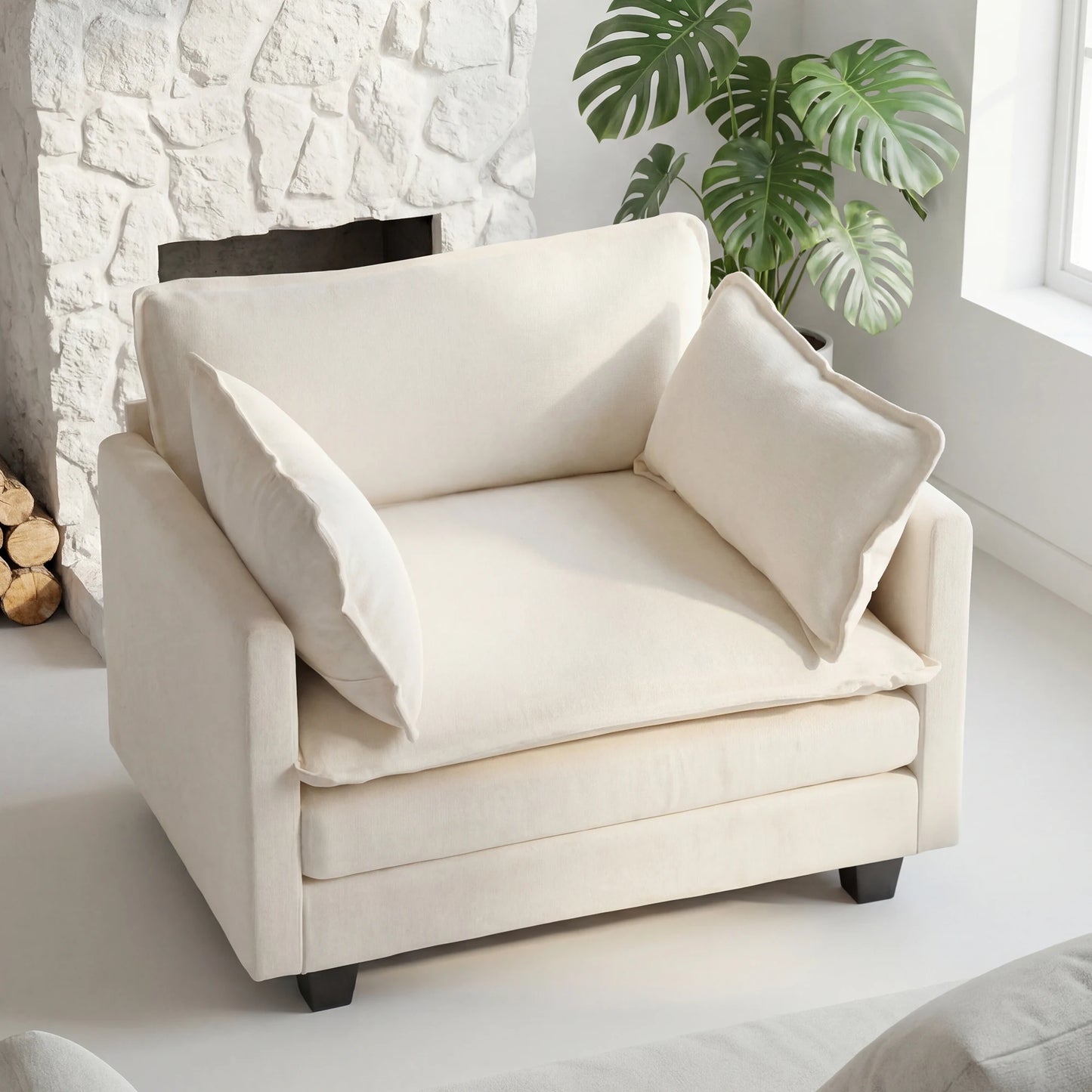 Modular Sectional Sofa With Ottoman And Deep Seat Comfort