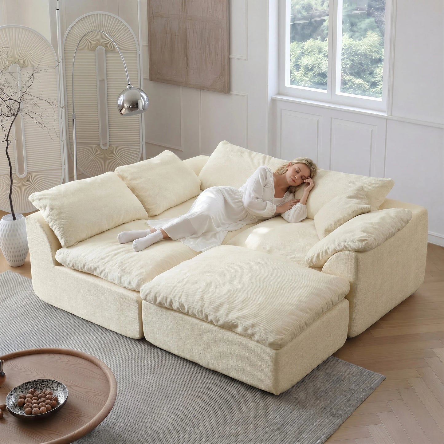 Yeflixvrau Modern Modular Sectional Sofa Cloud Couch Removable Cushions