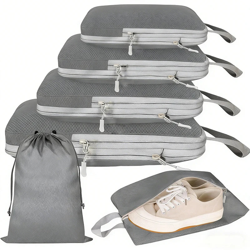 6 Piece Compression Packing Cubes For Luggage Organization And Travel