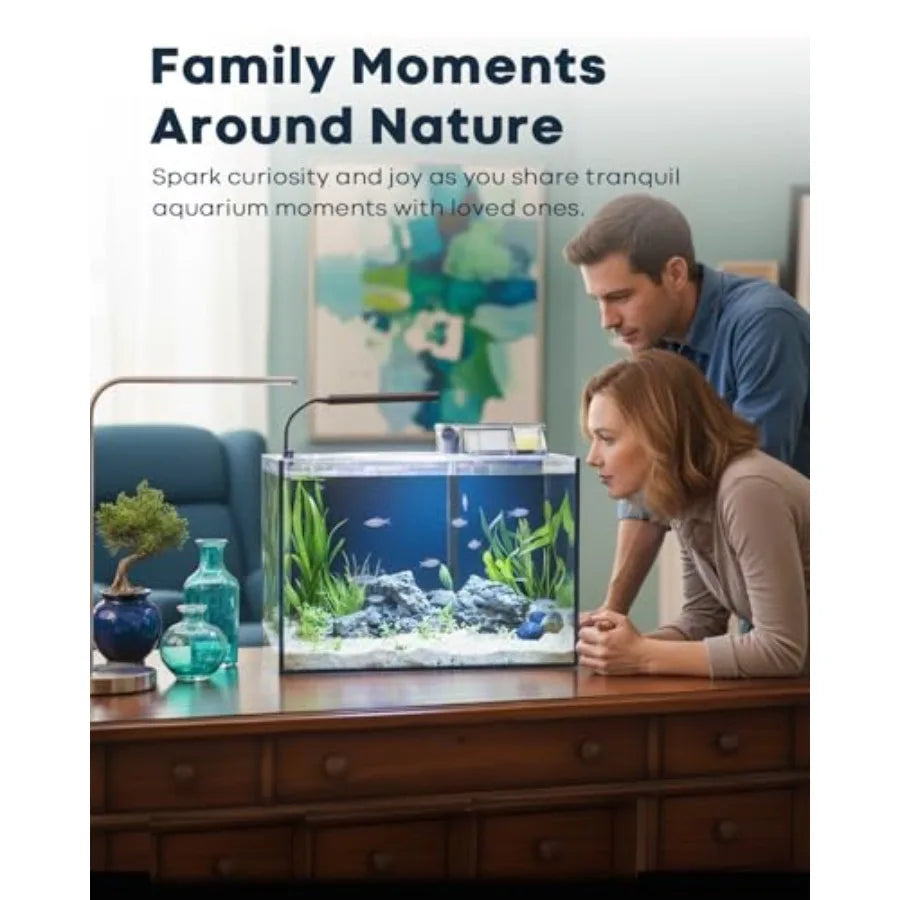 Glass Aquarium For Tropical Freshwater Rimless Design With Self Cleaning Filter
